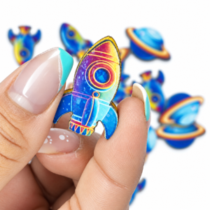 Adesivo holográfico astronauta c/ 20