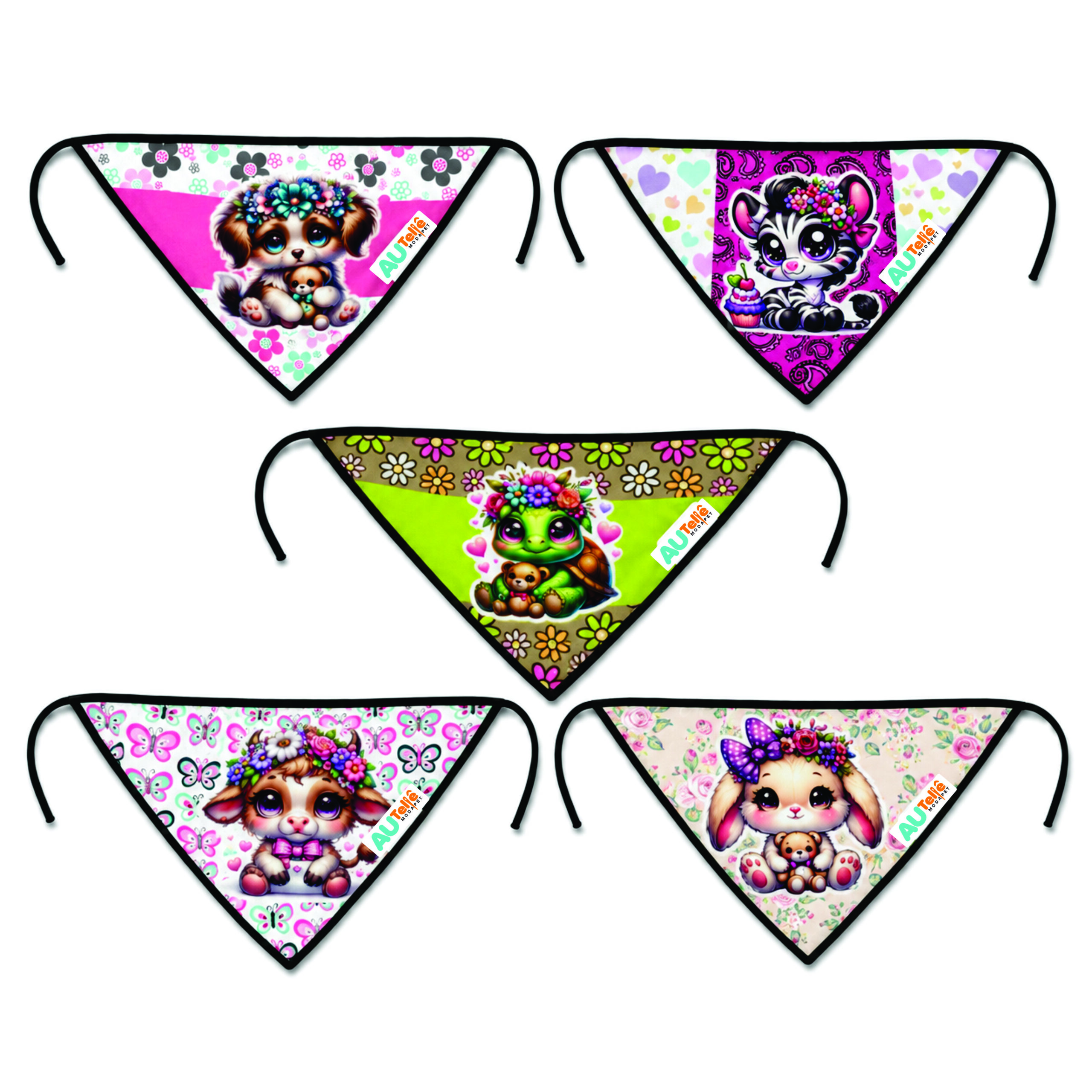 Bandana Bichinhos Fofos - 10 un.