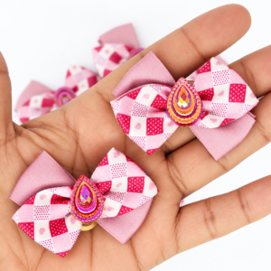 Laço Duplo em X Mosaico Rosa
