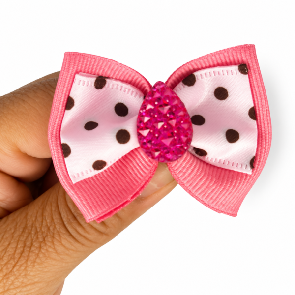 Laço Duplo Sobreposto Rosa Poá